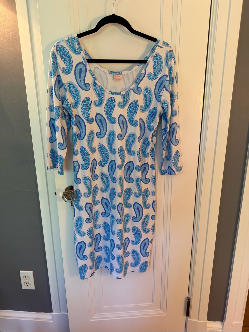 EUC Persifor Blue Paisley Dress, size L